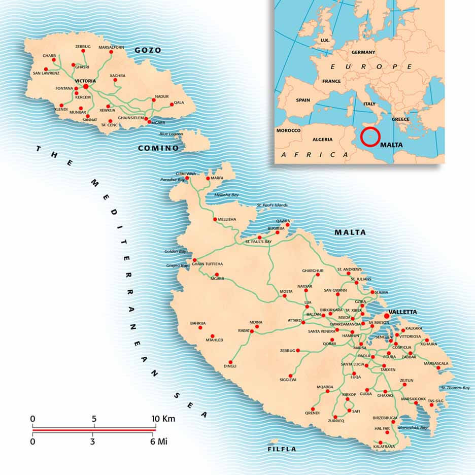 politisch karte von malta
